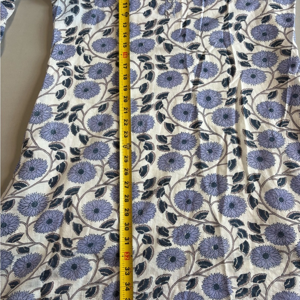 Victoria Dunn Dress XL Blue Purple Floral Shirt Dress Button Front A-Line Cotton - Picture 6 of 9